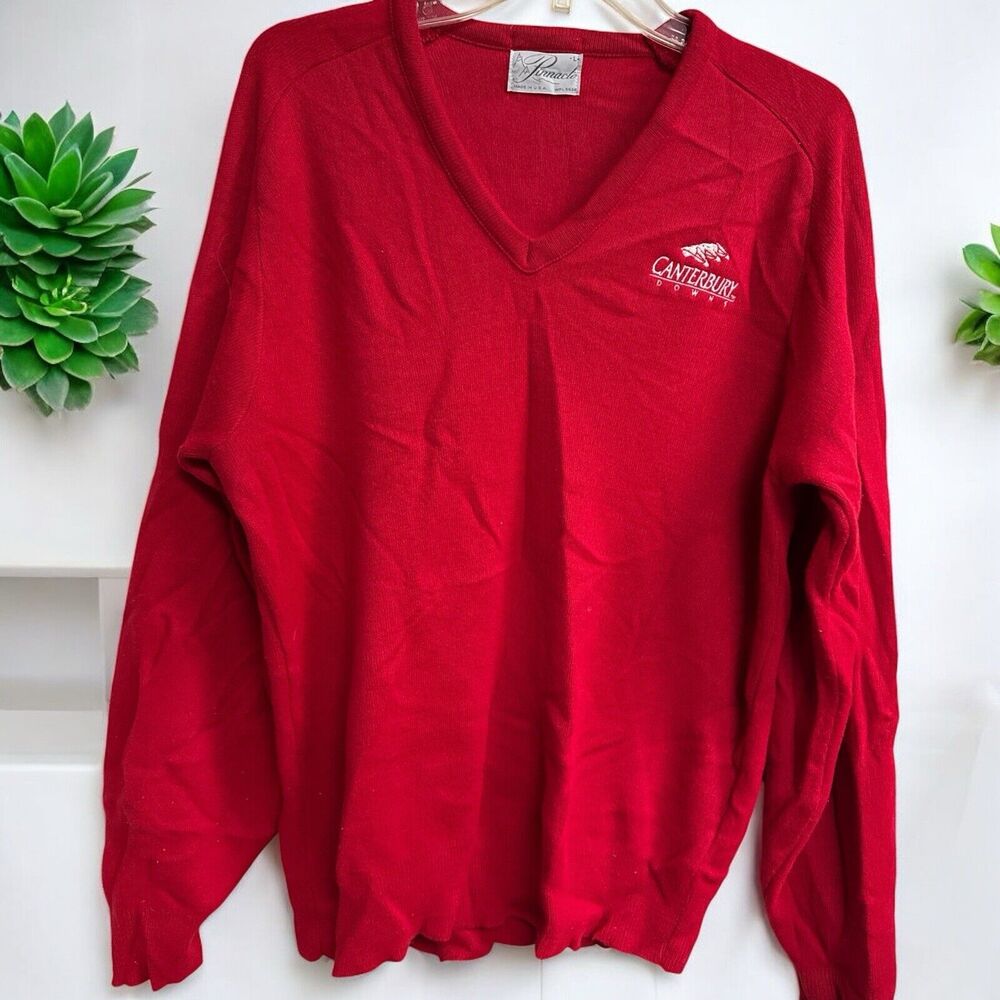 VTG Pinnacle USA Canterbury Downs Horse Racing Track Mens L‎ Sweater